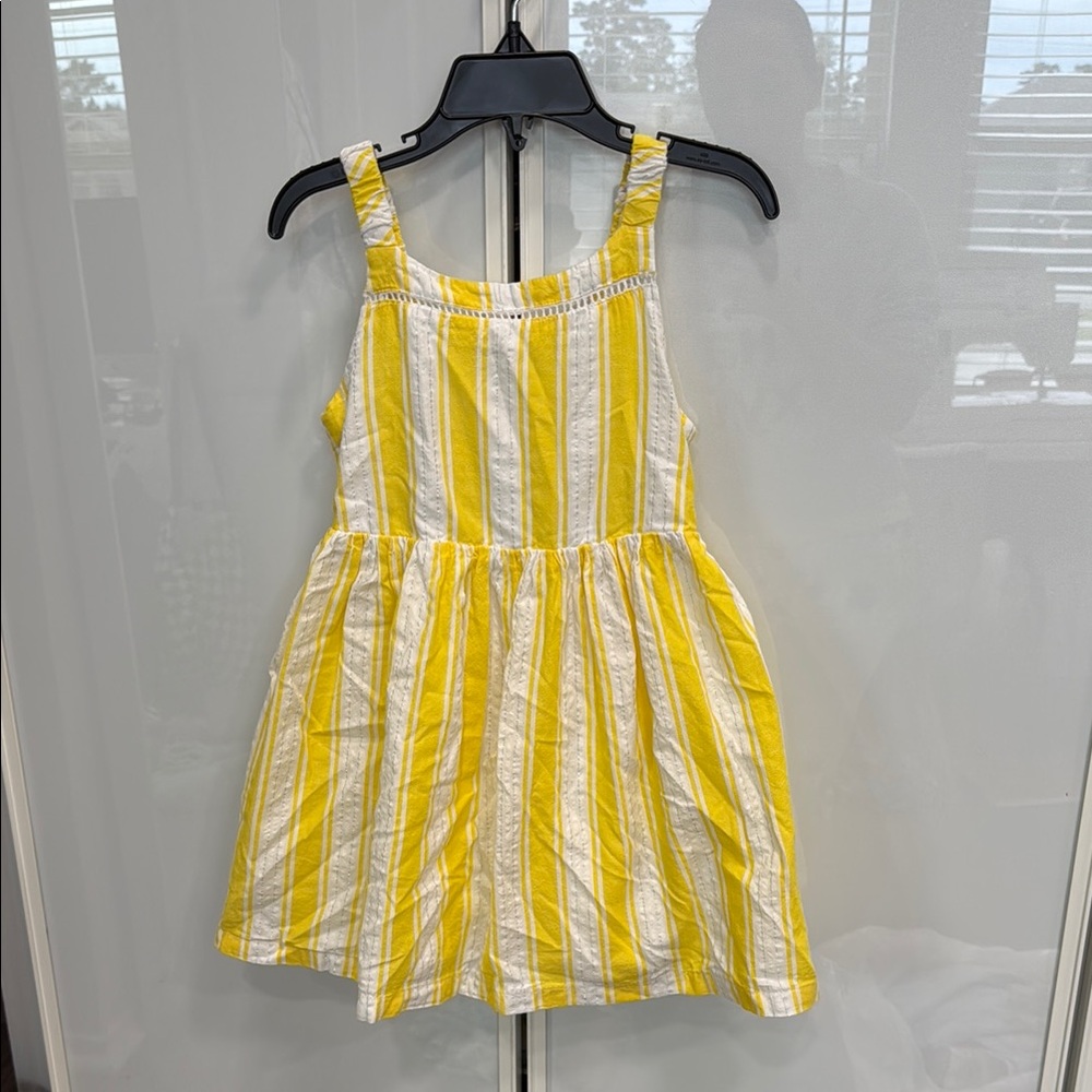 Tahari Yellow and White Sleeveless Sundress